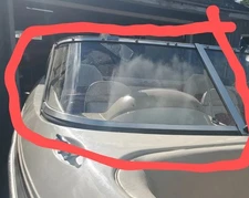  STARBOARD CURVED GLASS  WINDSHIELD W/FRAME ONLY OFF 95 GLASTRON SSV175 SKI FISH