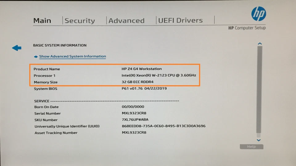 HP Z4 G4 Workstation, Intel Xeon W-2123 3.60Ghz, 512Gb SSD, 32Gb RAM, NO OS - Image 2 of 4