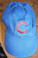 Port Company Youth Size Adjustable Baseball Hat Blue with Red Embroidered C