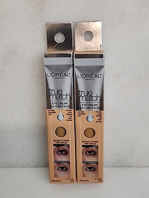 2 L'oreal True Match Eye Cream Concealer New In Package #C5-6 Medium 