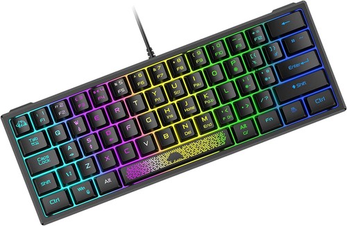 ZIYOU LANG K61 60% Wired Gaming Keyboard Mechanical Portable Rainbow RGB Backlit - Picture 24 of 33