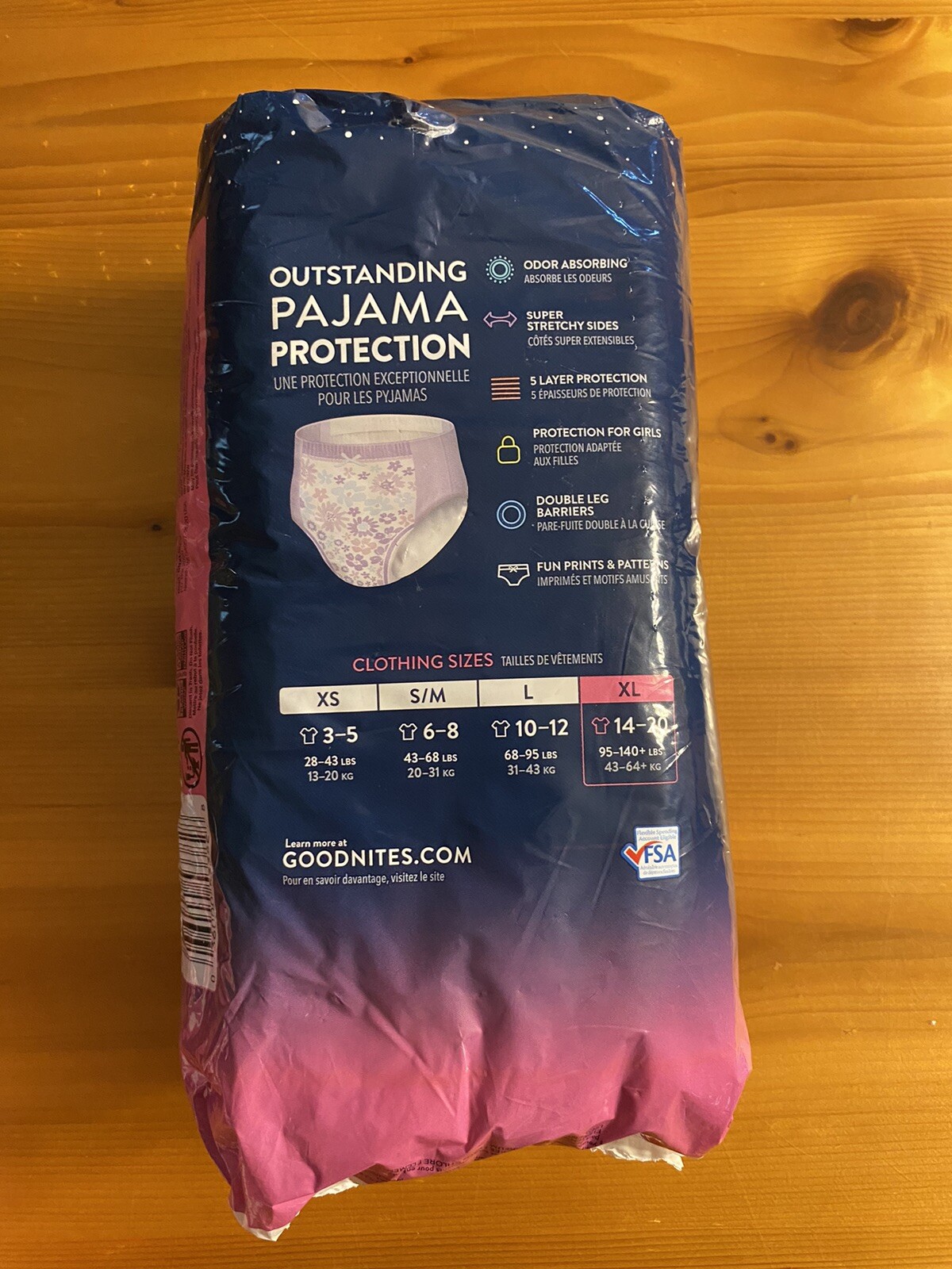 Goodnites Girls Teen Pull Ups Diapers XL size 95140+lbs Nighttime