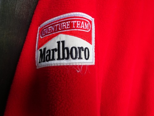 Vintage Marlboro Adventure Team Tobacco 90's Fleece Snap Pullover Jacket Size L - Picture 6 of 10