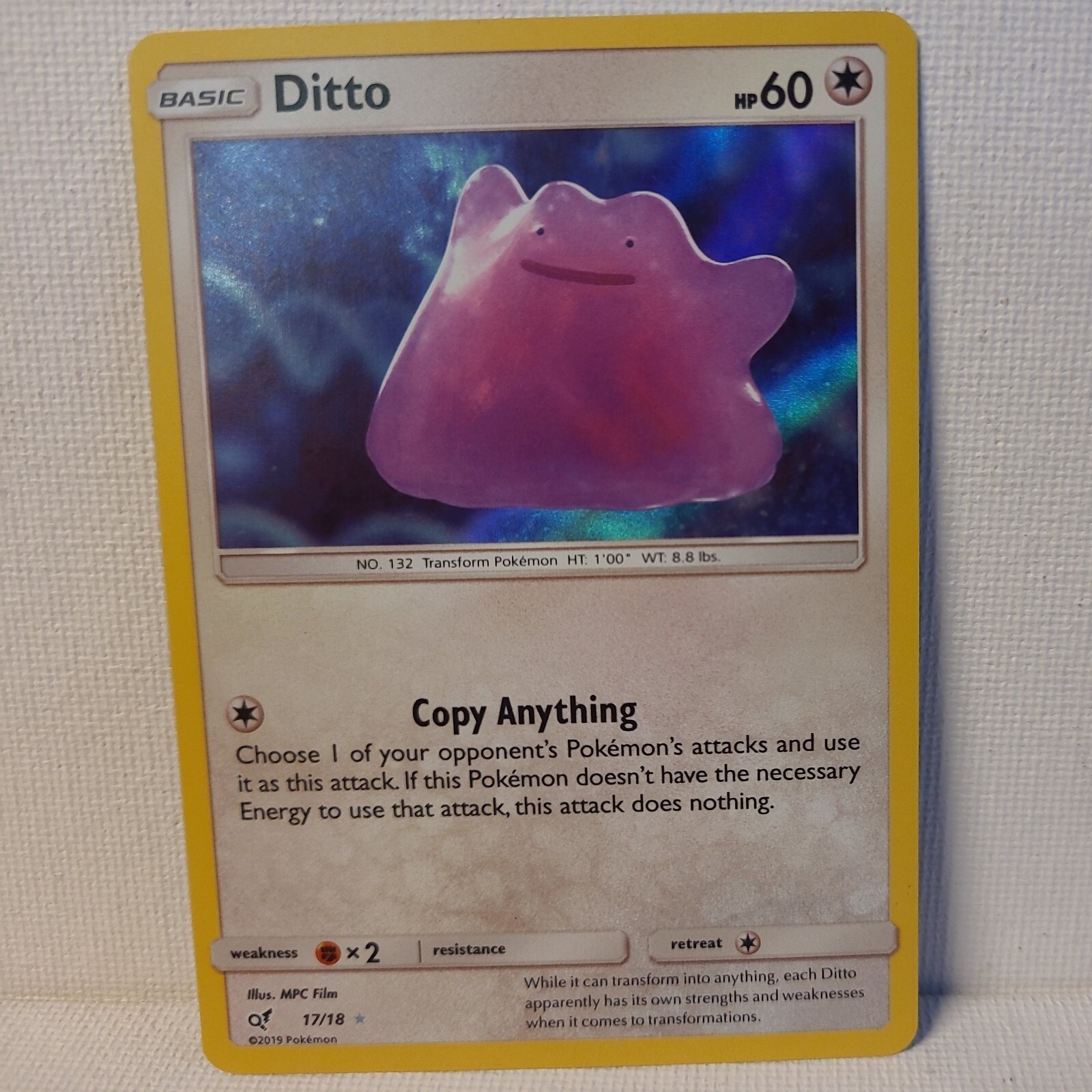 Ditto - Detective Pikachu - 17/18 - Holo Foil Rare - Pokemon Card - Near Mint