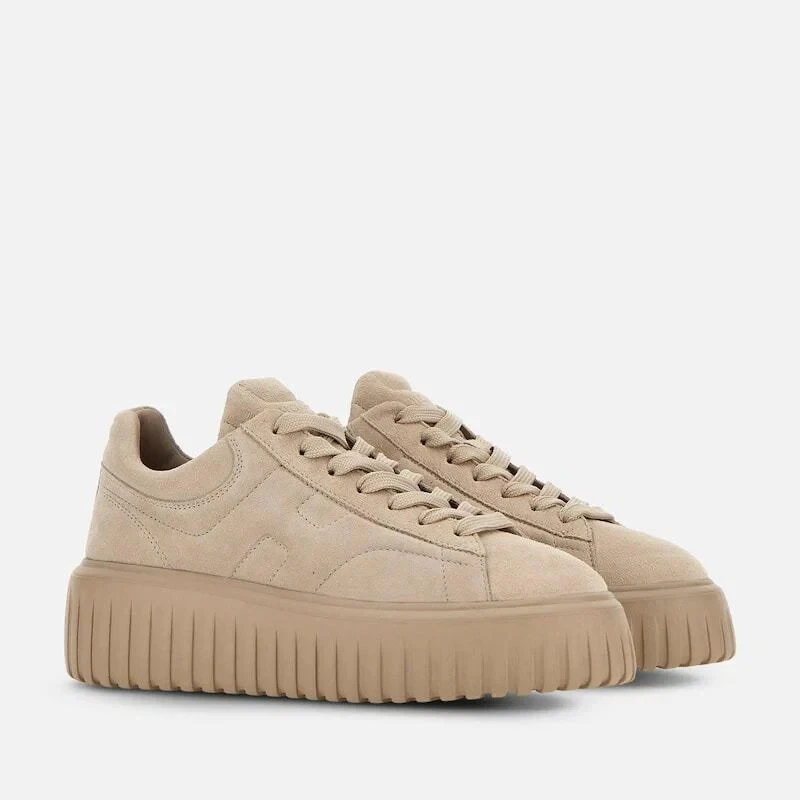 HOGAN Donna Sneaker H STRIPES PELLE SCAMOSCIATA BEIGE SCONTO 30% - Immagine 3 di 4