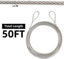 WHDZ Winch Cable Trailer Universal Synthetic Traction 1/6" x 50'