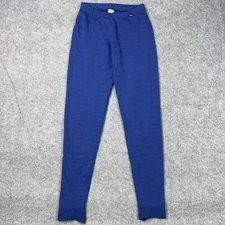 Helly Hansen Pants Womens Large Blue Base Layer Wool Blend Lightweight Outdoors
