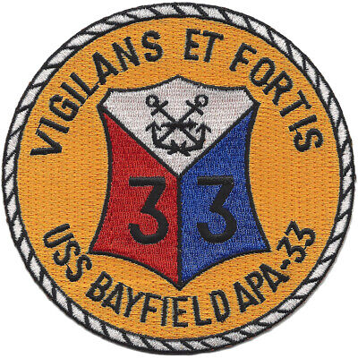 USS Bayfield APA-33 Patch Full Color