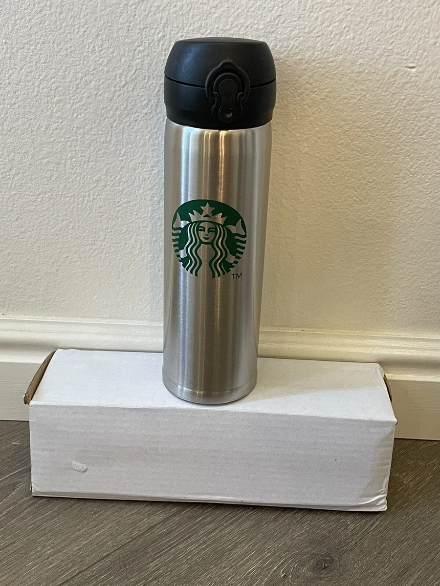 Starbucks 12oz (350ml) Stainless Steel Thermos Flask Cup Grey Bottle Black  Lid