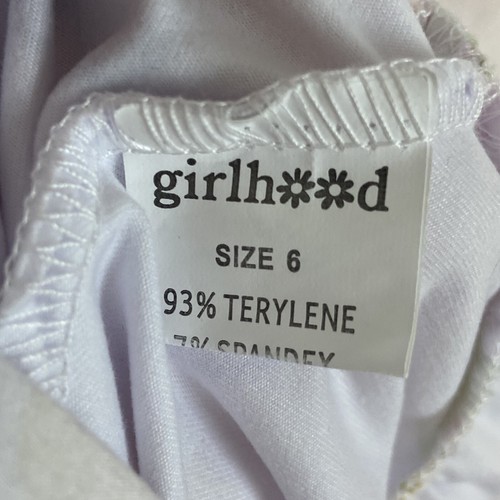 Girlhood Dress Girls Size 6 White Candy Hearts Valentines Ruffle Short Sleeve - Picture 3 of 3
