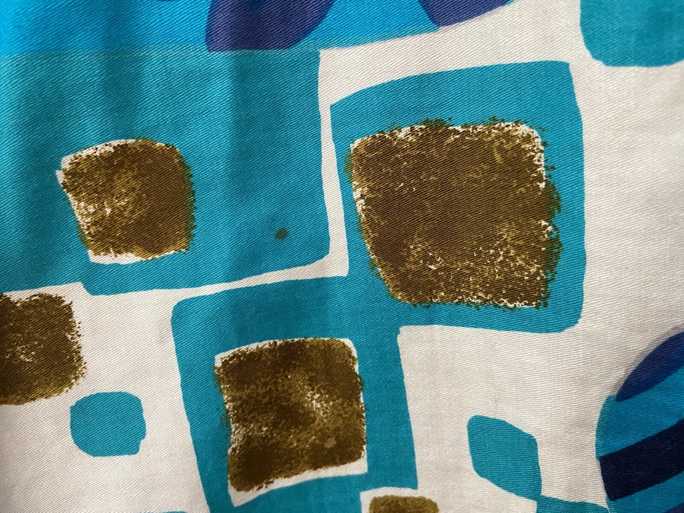 Camisa Aloha Hawaiana Barefoot In Paradise Vintage Abstracta Azul y Blanco Talla M Foto 4 de 4