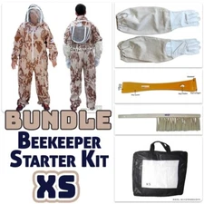 Adult XS: Desert Camo Bee Suit Bundle – Suit, Gloves, Hive Tool & Brush Included