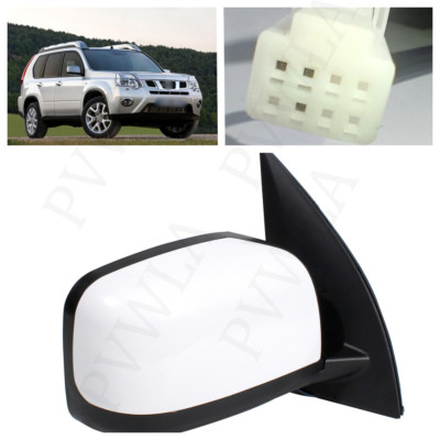 Right Side Mirror Assembly 3-pin White paintable For Nissan X-Trail T32 08-13