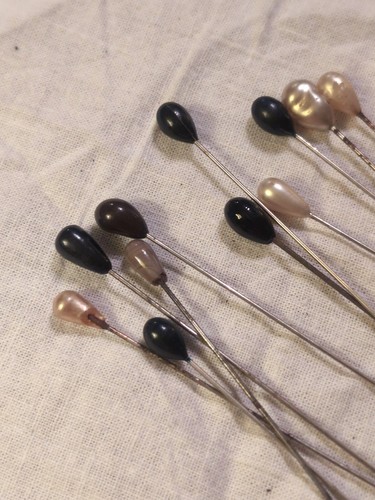 Vintage Hat Pins, Variety Of Colors & Sizes, QTY 12 - Picture 2 of 4