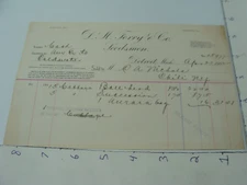 Original Vintage Billhead: 1902 D M FERRY & co. SEEDSMEN-- Detroit Mich