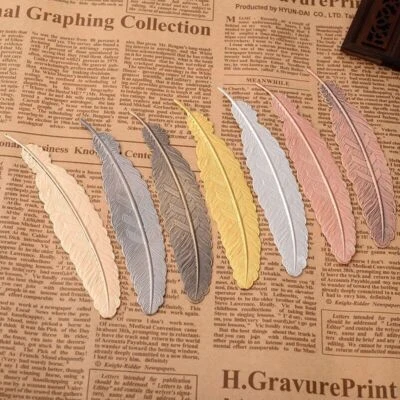 BARGAINS EXPRESS UK Gold Silver Bronze Vintage Metal Bird Feather Bookmarks For Books Book Markers