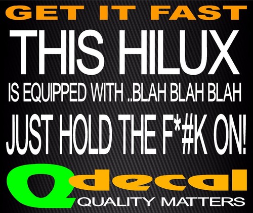 HILUX 4X4 Ute Turbo Diesel Funny for Toyota Sticker 200mm - Picture 2 of 7