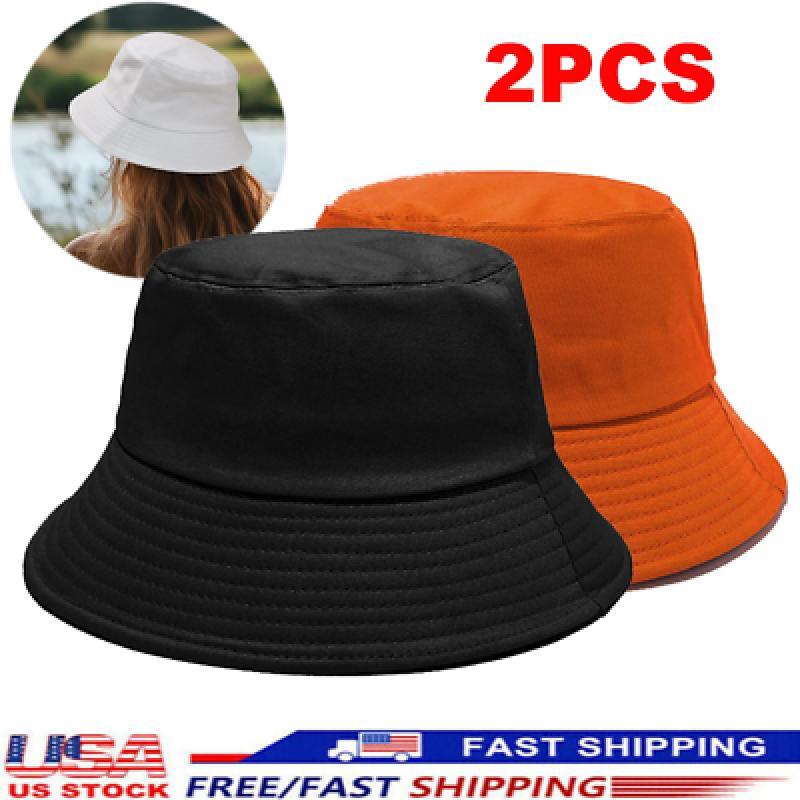 Cotton Bucket Hat for Women Summer Sun Protection Fishing Camping Safari Wide Brim Boonie Cap-image