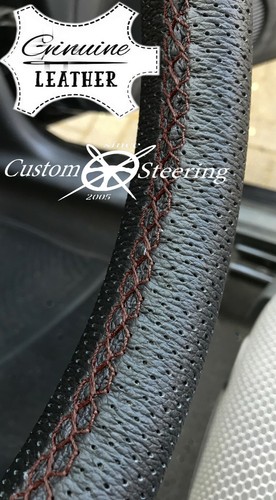 Para Porsche 993 94-97 Cuero Perforado Cubierta para Volante Marrón Pegatina - Imagen 6 de 6