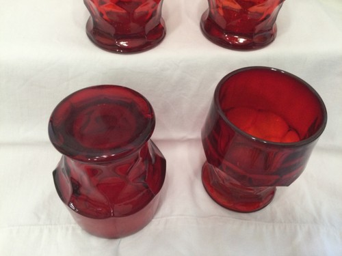 Vtg,4 Lot Anchor Hocking GeorgianTumbler Amberina Red Drinking Glasses,Glassware - Picture 4 of 9