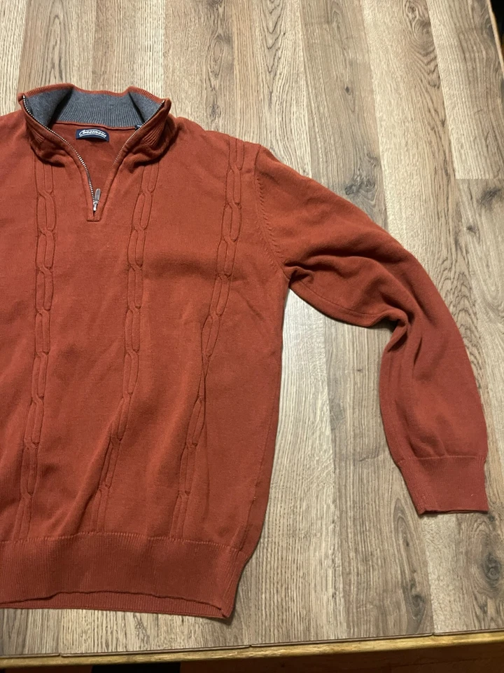 Consensus Sweater, Men's Size Medium, Orange, 1/4 Zip, Pullover, Long Sleeve - Image 4 of 4