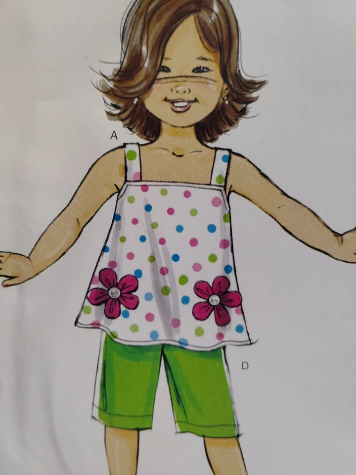 Tank Top Shorts Girls 2 3 McCalls M6262 Sewing Pattern Cut 6262 Stitch N Save - Image 2 of 4