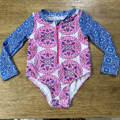 nicole miller collection ローズプリントワンピース Nicole Miller Baby Girls Swimsuit 2T Pink Blue Floral