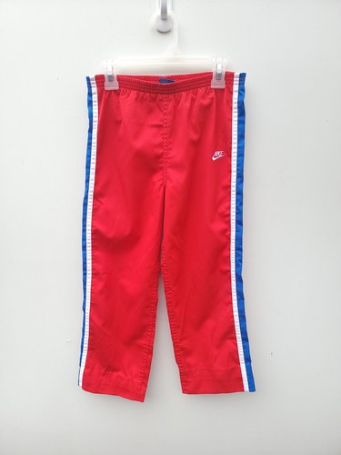 2 Rare VTG 80s NIKE Blue Tag Label Striped Track Pants Boys Size 7 / L - Picture 3 of 12