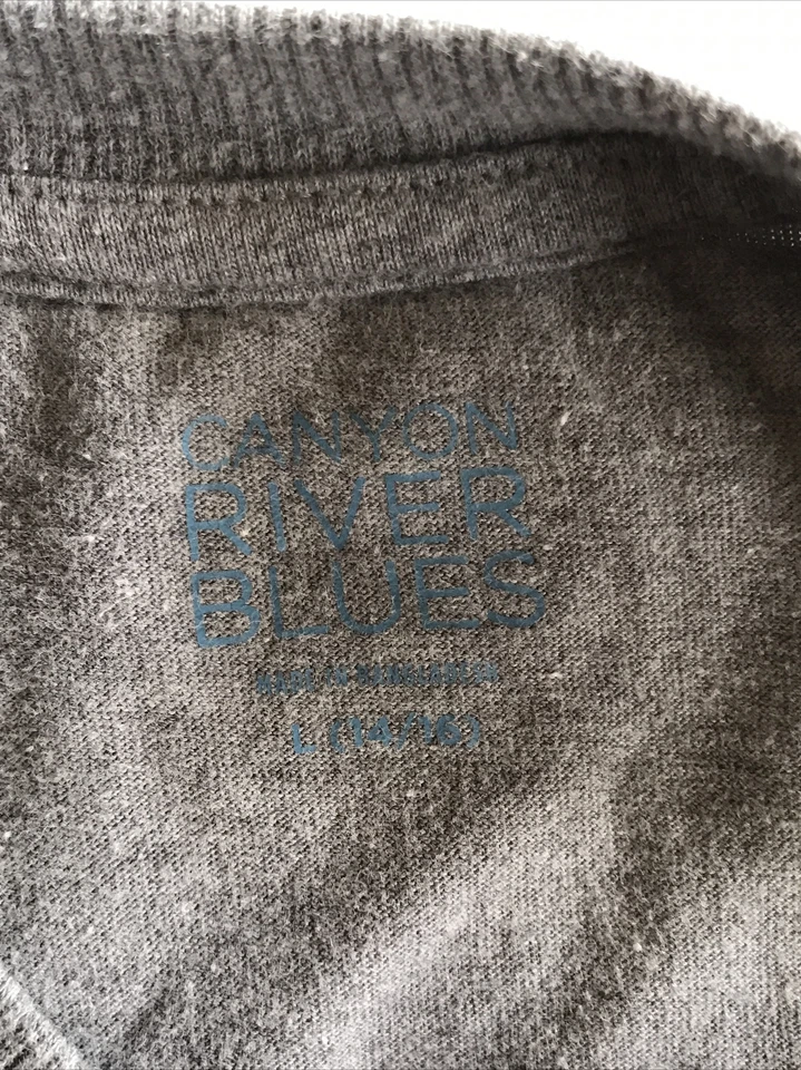 CANYON RIVER BLUES Authentic YACHT CLUB gray t-shirt 100% recycled Sz L (14/16) - Image 3 of 4