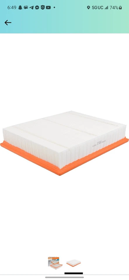 Filtro de ar de motor de substituição FRAM Extra Guard CA8755A - Imagem 2 de 2