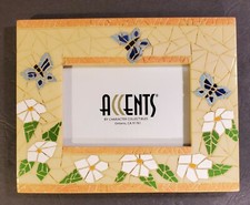 Accents Butterfly  Flower Mosaic photo Picture Frame 4x6