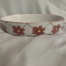 Stoneware by Grestel Portugal Baking Dishes Pink Flowers