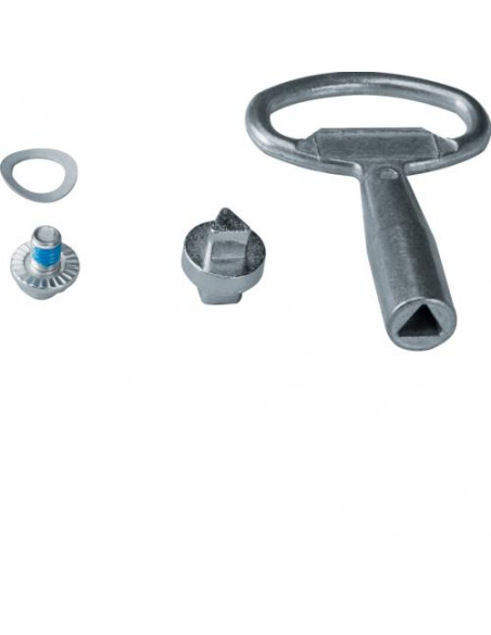 Clé et serrure triangle mâle 7mm chromée pour réparer un coffret Hager
