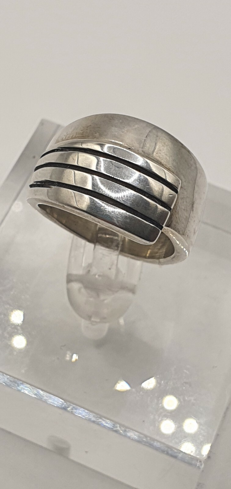 Photo 2 of Sterling Silver Ring Mexico 13.5g Size N , R239