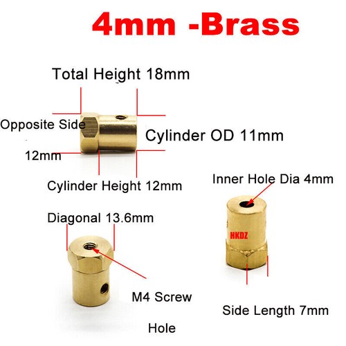 Adaptor for RC Model Car Boat WheelBrass Hex Motor Shaft Coupling Joint 2mm-8mm - Picture 23 of 23