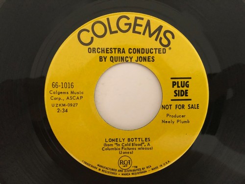 Spy Jazz Funk 45 & Sleeve QUINCY JONES Lonely Bottles/Hangin Paper COLGEMS hear