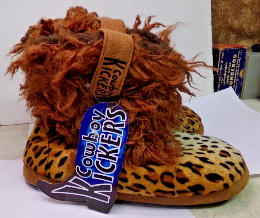 Montana Silversmiths COWBOY KICKERS Slippers House Shoes YOUTH WOOLY LG XLG