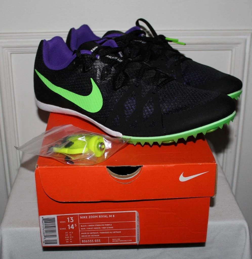 NEW In Box NIKE RIVAL M 8 Track Field Spikes Shoes Sneakers M W 14 1/2 | eBay