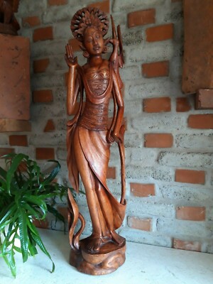  Bali Göttin Model Schönheit  geschnitzt in Ubut Kunst  Skulpturen Deko Statue 