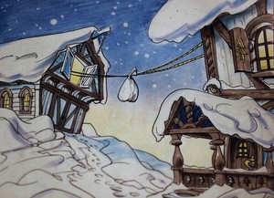 Nine-Dog-Christmas-Animation-Background-Layout-Toy-Shop-amp-Stable-Roy-Wilson