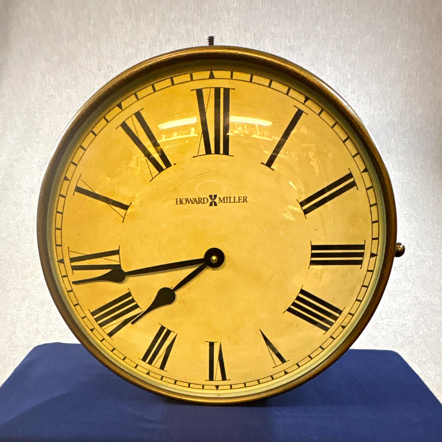 Howard Miller Poston 625-358 Double Sided Wall Clock Antique Brass Train Station