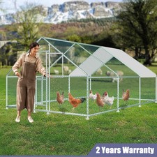 20x10 Ft Large Metal Chicken Coop Walk-In Chicken Run House Pet Dog Cage Cover