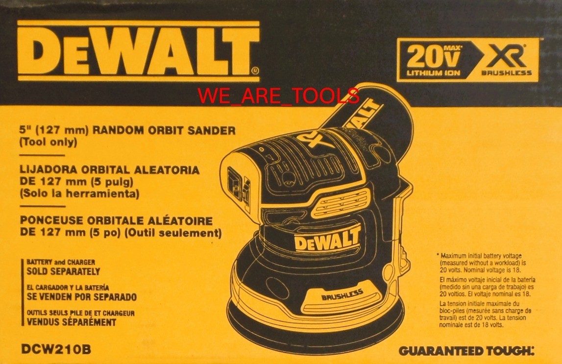 DeWalt DCW210B BOX 20V MAX Cordless 5" Variable Orbital Sand