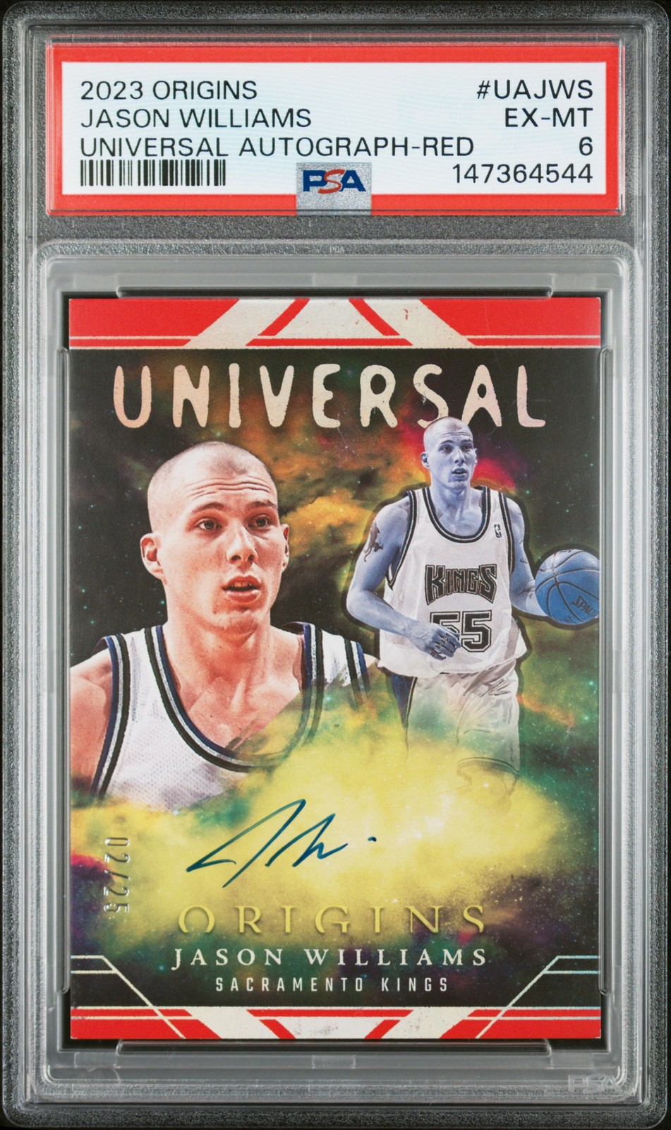 2023 PANINI ORIGINS UNIVERSAL AUTOS RED #UAJWS JASON WILLIAMS 2/25 PSA 6