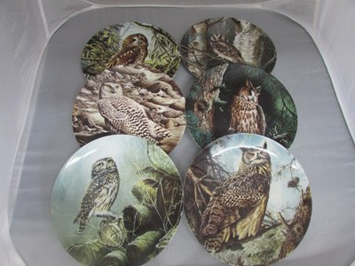 6x Wedgwood Danbury Mint Bond s Owl Deko Teller