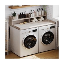 ChooChoo 2-Tier Washer Dryer Countertop with Adjustable Shelf, Spacious Laund...