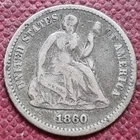 1860 Seated Liberty Half Dime 5c Better Grade #98076