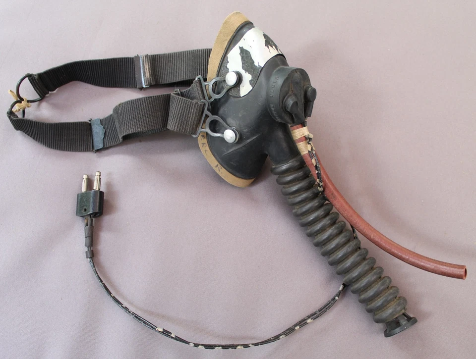 Masque oxygène ULMER type 12 pilote French 1940 Aviator's Helmet casque - Photo 2/4