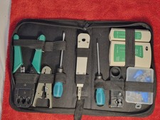 Portable Network Tool Kit Ethernet Cable Crimper Set with Tester Punch Down Tool