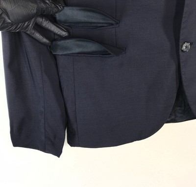 Men's Neil Barrett Blazer Sport Coat 2Bth Jacket Navy Virgin Wool